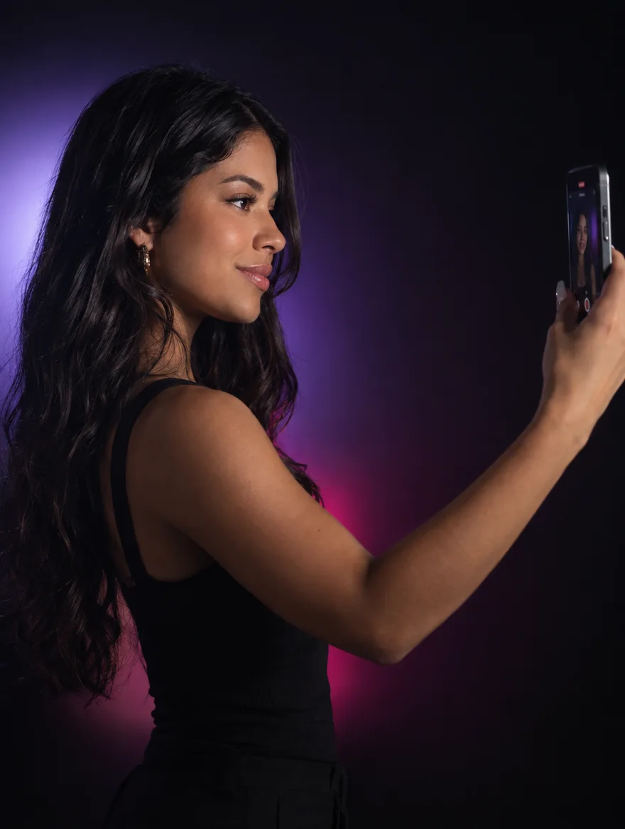 Creator gravando conteúdo para redes sociais