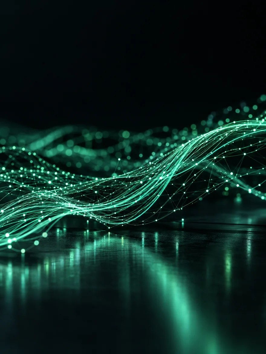 Rede de dados representando inteligência artificial