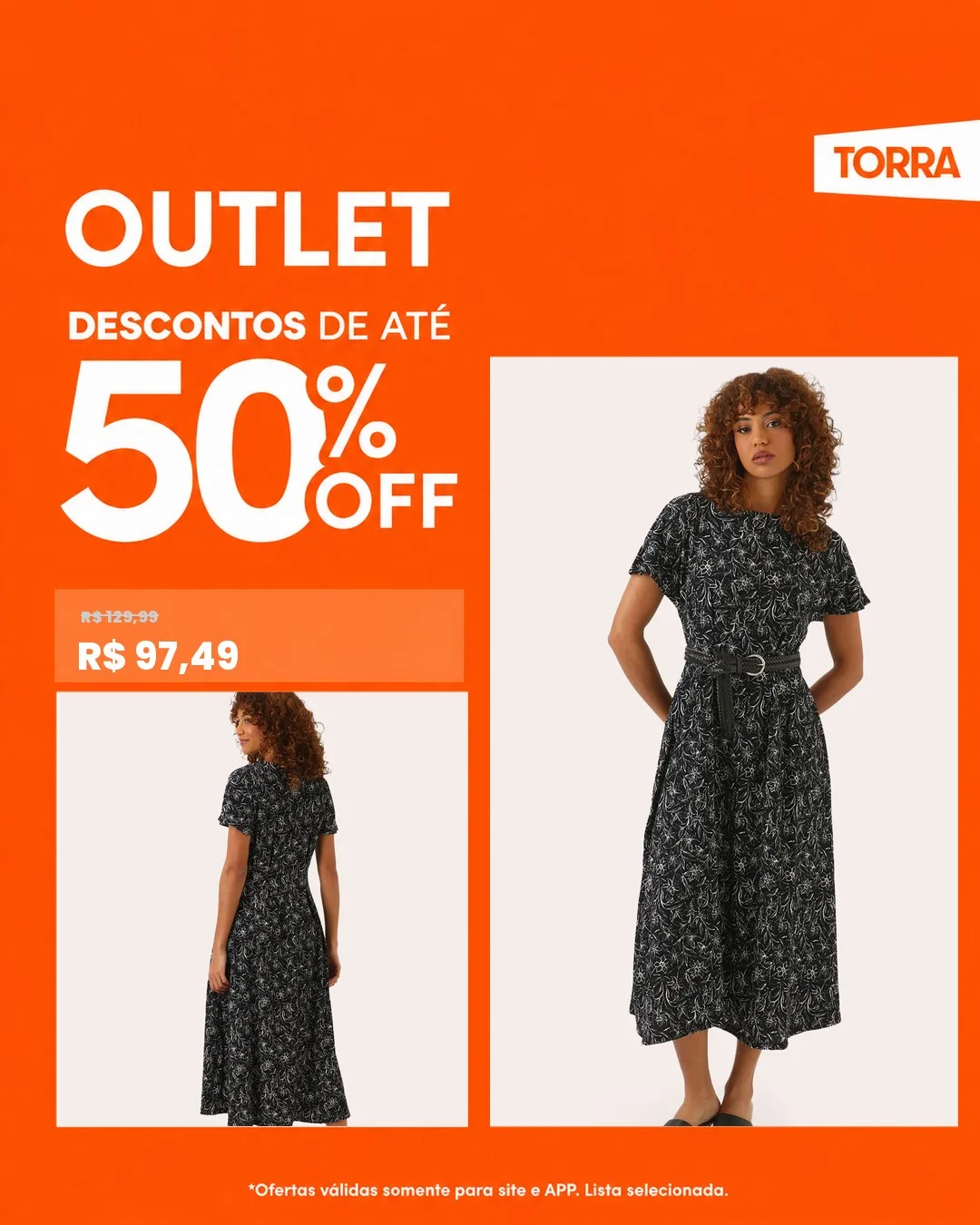 Lojas Torra: anúncio com Smart Feeds — Outlet até 50% OFF